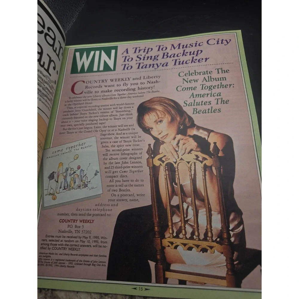 Country Music Weekly Magazine, April 11, 1995, John Berry, George Strait, Eagles